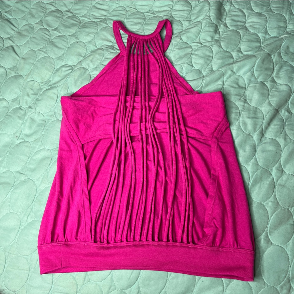 Fabletics Fuchsia Backless Strappy Workout Tank Top Size XS